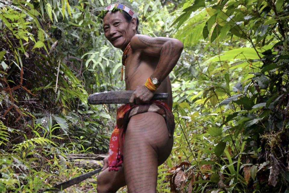 Homme Mentawai dans le jungle